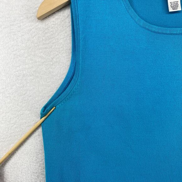 LILLY PULITZER Sweater L Vest Tank Round Neck Pullover Sleeveless Shell Blue - Picture 10 of 11